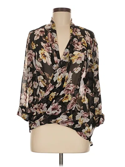 Pre-owned Leith 3/4 Sleeve Blouse In Black