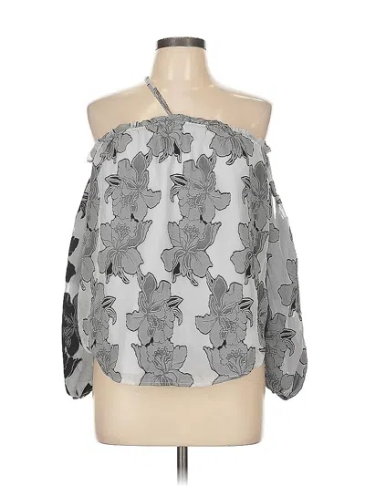 Pre-owned Leith 3/4 Sleeve Blouse In Silver