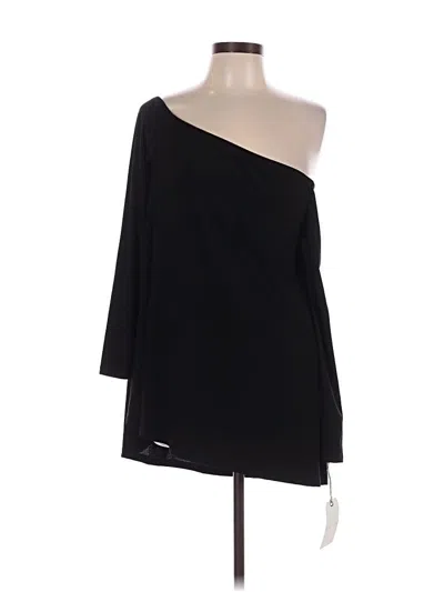 Leith 3/4 Sleeve Top Black One Shoulder Neckline Tops