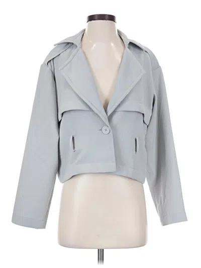 Pre-owned Leith 3/4 Sleeve Top Gray Square Neckline Tops