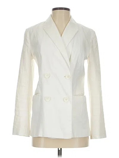 Pre-owned Leith 3/4 Sleeve Top Ivory Square Neckline Tops