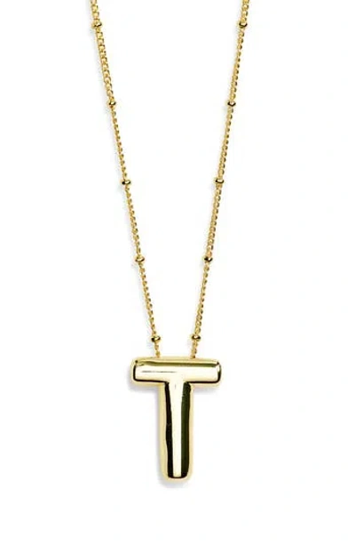 Leith 3d Initial Pendant Necklace In Gold