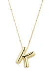 Leith 3d Initial Pendant Necklace In Gold