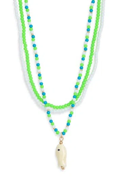 Leith 3-pack Assorted Beaded Necklaces In Transparent