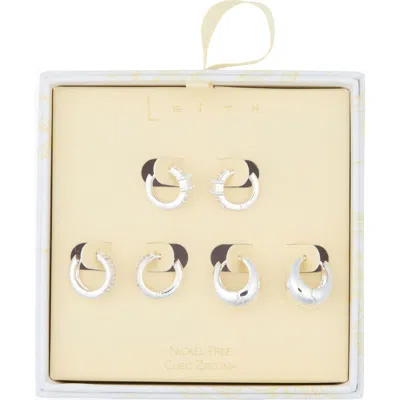 Leith 3-pack Assorted Wide Huggie Hoop Earrings In Multi