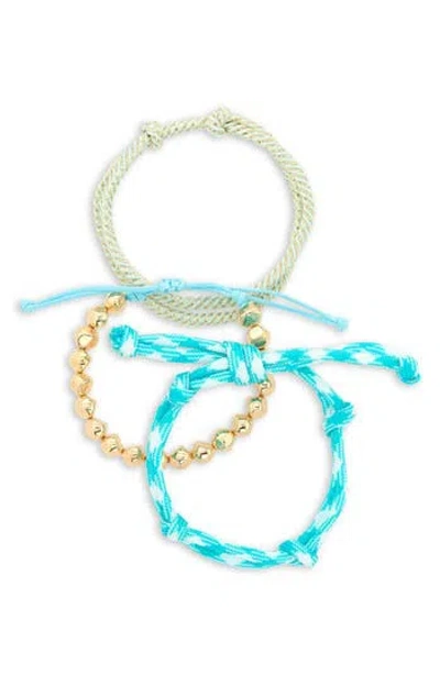 Leith 3-pack Beaded Paracord Slider Bracelets In Blue