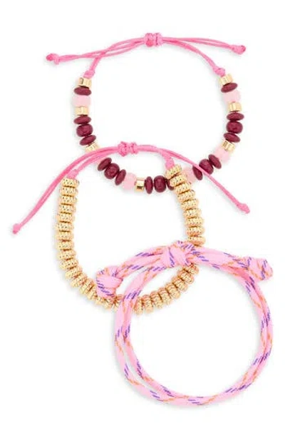 Leith 3-pack Beaded Paracord Slider Bracelets In Multi