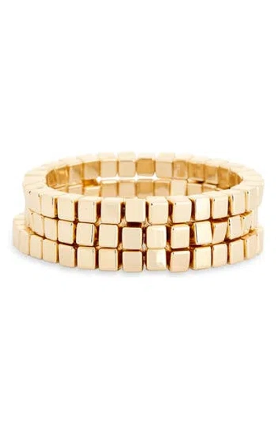 Leith 3-pack Beaded Stretch Bracelets In Gold