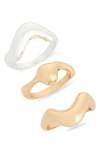 Leith 3-pack Wavy Assorted Rings In Gold