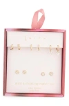 Leith 5-pack Assorted Stud & Huggie Hoop Earrings In Gold