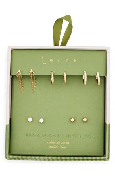 Leith 5-pack Chain Hugs & Studs Earrings Set In Gold