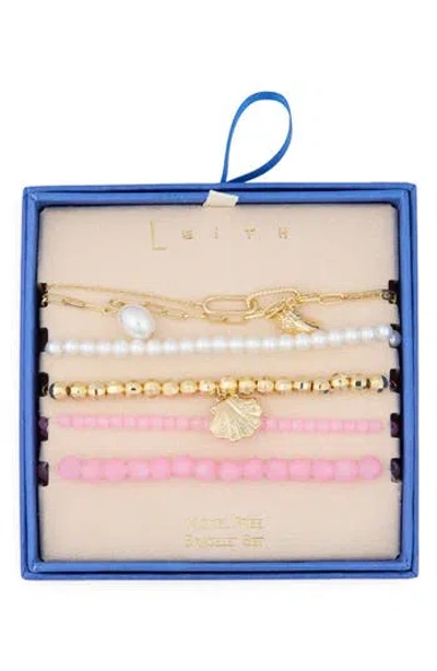 Leith 5-pack Beaded Sea Life Bracelet Set In Multi