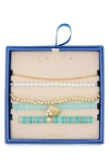 Leith 5-pack Beaded Shell Bracelet Set In Multi