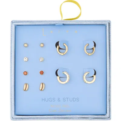 Leith 6-pack Coffee Bean Assorted Earrings Set In Gold