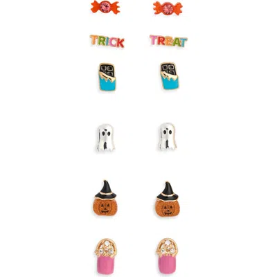 Leith 6-pack Halloween Stud Earrings In Orange Multi- Gold