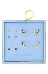 Leith 6-pack Olive Assorted Earrings Set In Gold