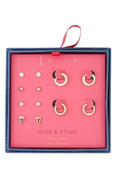 Leith 6-pack Pizza Assorted Earrings Set In Gold