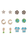 Leith 6-pack Soccer Stud Earrings In Gold