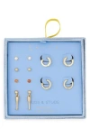 Leith 6-pack Sparkling Wine Assorted Earrings Set In Gold
