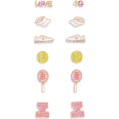Leith 6-pack Tennis Stud Earrings In Multi