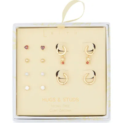 Leith 6-pair Cubic Zirconia Earrings Set In Multi