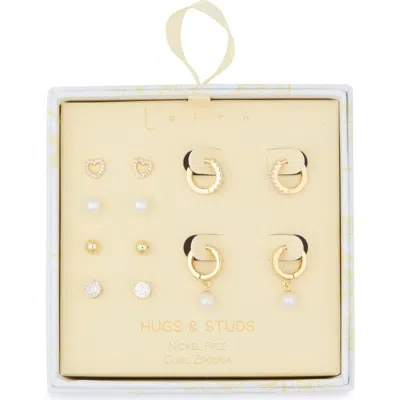 Leith 6-pair Cubic Zirconia Earrings Set In Gold