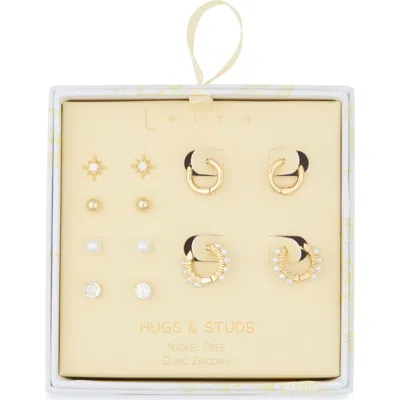 Leith 6-pair Cubic Zirconia Starburst Earrings In Gold