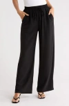 Leith Airflow Pull-on Wide Leg Pants In Black
