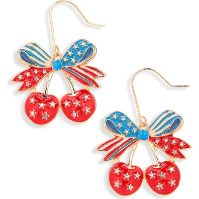 Leith Americana Cherry Drop Earrings In Red