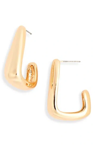 Leith Angular Hoop Earrings In Gold