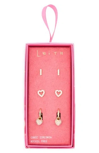 Leith Assorted 3-pack Earrings Set In Gold
