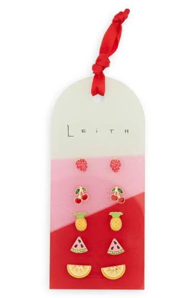 Leith Assorted 5-pack Stud Earrings In Gold