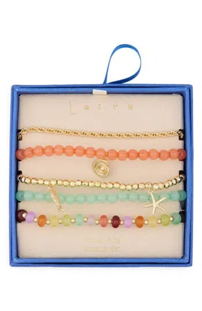 Leith Assorted 5-pack Beaded Stretch Bracelets In Multi