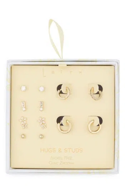 Leith Assorted 6-pack Cubic Zirconia Earrings In Gold