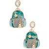 Leith Backpack Drop Earrings In White Multi- Gold