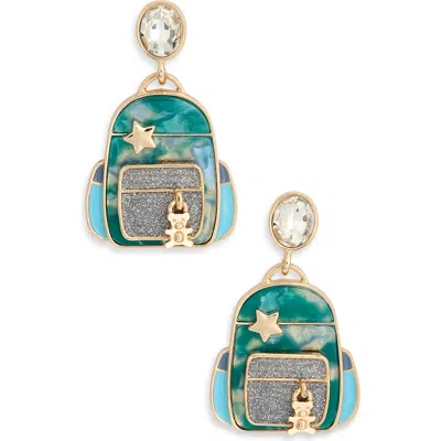 Leith Backpack Drop Earrings In White Multi- Gold