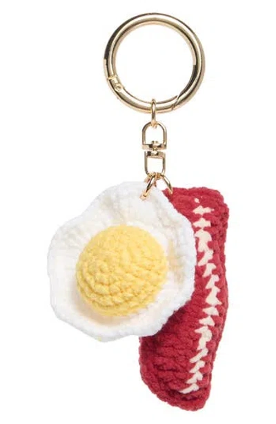 Leith Bacon And Egg Bag Charm In White