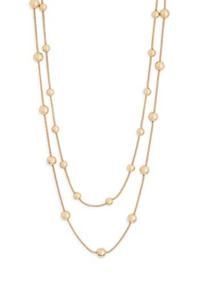 Leith Ball Station Layered Necklace In Pink