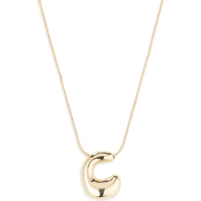 Leith Balloon Initial Pendant Necklace In C- Gold