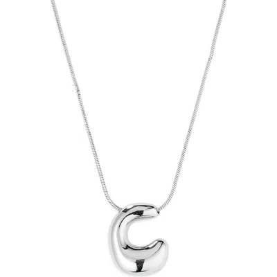 Leith Balloon Initial Pendant Necklace In C- Silver