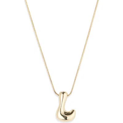 Leith Balloon Initial Pendant Necklace In L- Gold