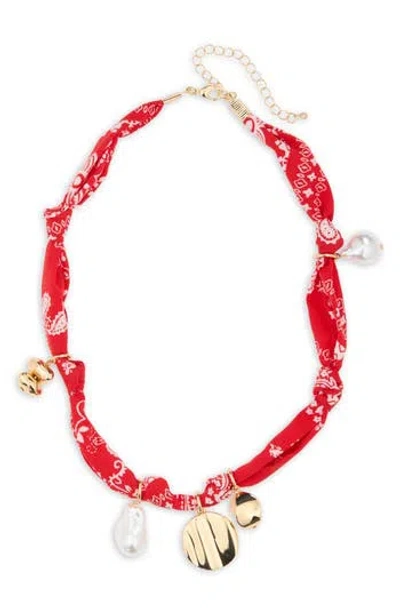 Leith Bandanna Charm Necklace In Gold