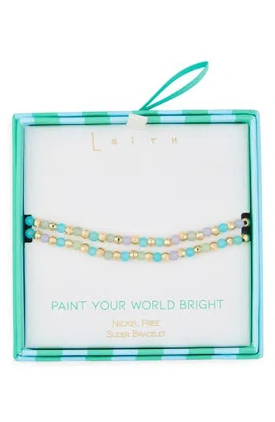 Leith Beaded 2-row Slider Bracelet In Multi