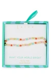 Leith Beaded 2-row Slider Bracelet In Multi