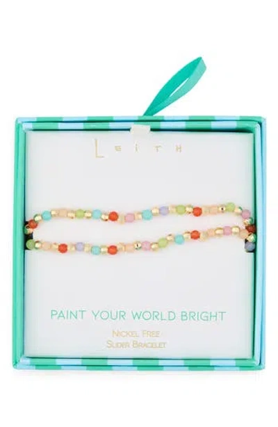 Leith Beaded 2-row Slider Bracelet In Multi