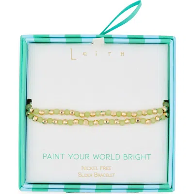 Leith Beaded 2-row Slider Bracelet In Yellow- Gold