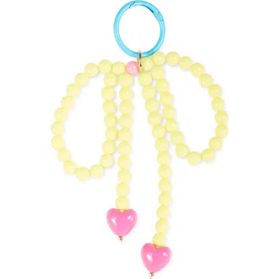Leith Beaded Bow Bag Charm In Yellow