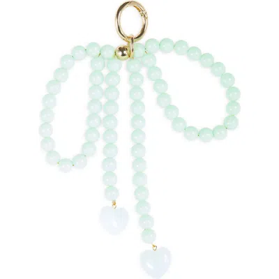 Leith Beaded Bow Bag Charm In Blue
