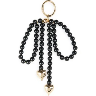 Leith Beaded Bow Bag Charm In Brown