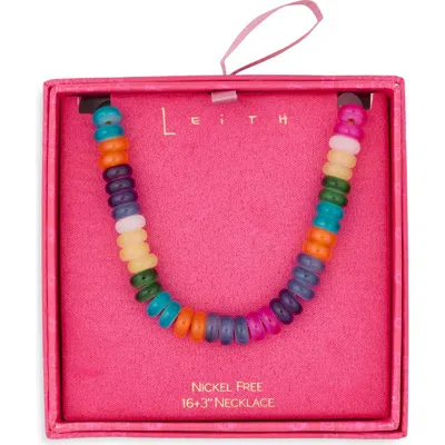 Leith Beaded Collar Necklace In Rainbow Multi- Gold